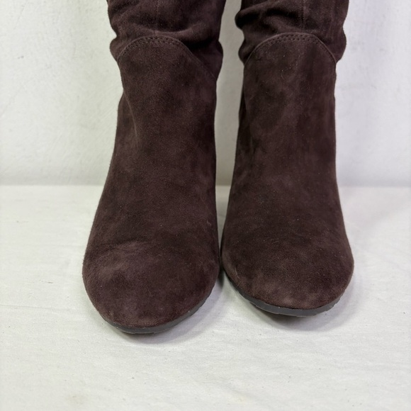 NINE WEST Genuine Suede Leather Slouchy High Heel Slouch Boot 8 - Picture 13 of 16